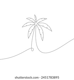 Eine Linie Palm Baum Illustration Zeichnung. Abstrakte minimale Linie Kunst Design	