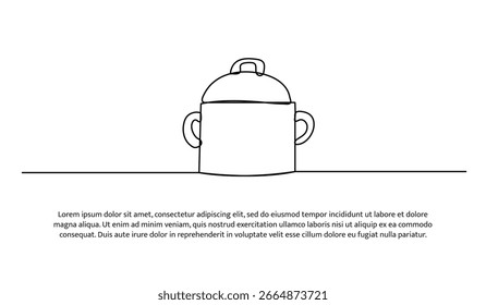 Uma linha de panela. Linha contínua mínima abstrata.