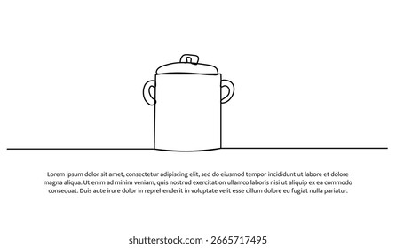 Eine Pfannenlinie. Abstrakte minimale durchgehende Linie.