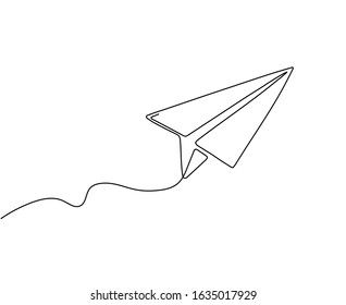 Paper Plane One Line Drawing Vector Stock Vector (Royalty Free) 1542581267