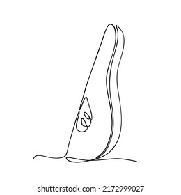 One line peach vector illustration. Minimalist line art peach piece drawing.