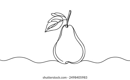 One line pear design. Hand drawn minimalism style vector illustration isolated on white background