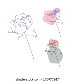 Flor de peonía de una línea. Silhouette de flores de arte creativo. Ilustración vectorial de estilo minimalismo dibujado a mano.