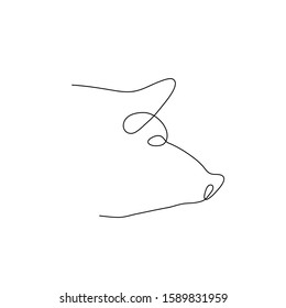 One line pig head design silhouette. Logo design. Hand drawn minimalism style vector illustration.