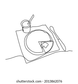 one line pizza art vector 