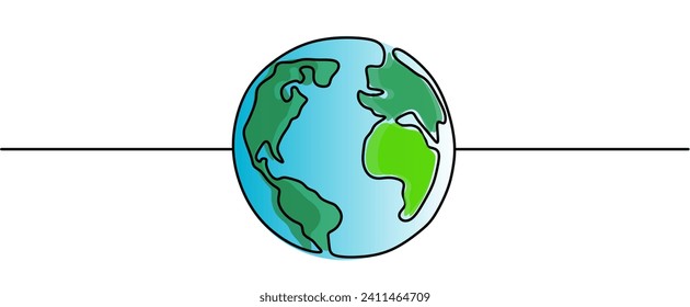 Una línea del planeta Tierra. Ilustración vectorial. 