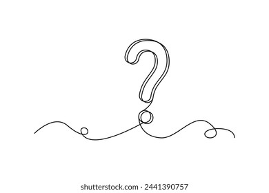 Entwurf eines einzeiligen Fragezeichens. Minimalistisches Abfragesymbol. Konzeptionelles Abfragezeichen. Vektorgrafik. EPS 10.