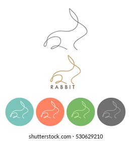 One line rabbit design silhouette. Logo design. Hand drawn minimalism style vector illustration.