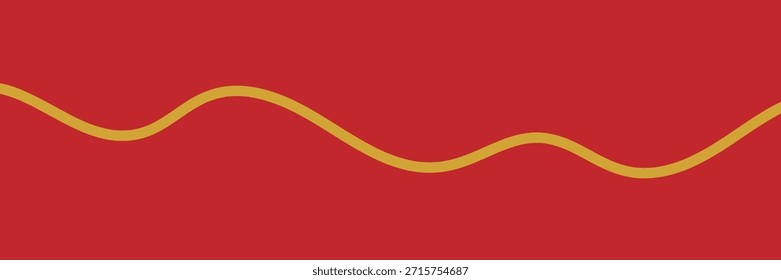 One line red background with smooth, luxurious gold wave pattern movement horizontal background.