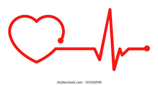 One Line Red Pulse Vector Stock Vector (Royalty Free) 767632930 ...