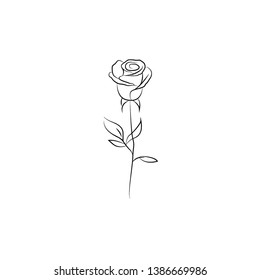 One Line Rose Design Hand Drawn Stock Vector (Royalty Free) 1386669986 ...