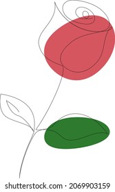 Diseño de una línea de rosa. Ilustración vectorial de estilo minimalista dibujado a mano