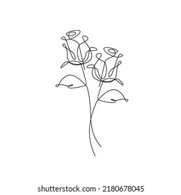 one line rose flower minimalism drawing vector illustration floral art design