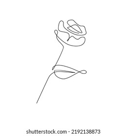 una línea de minimalismo floral de rosa dibujo ilustración vectorial diseño de arte floral