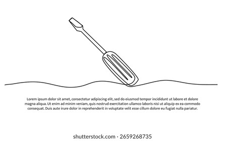 Una línea de destornillador. Abstractas línea continua mínima.