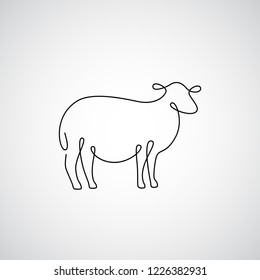 One line sheep design silhouette