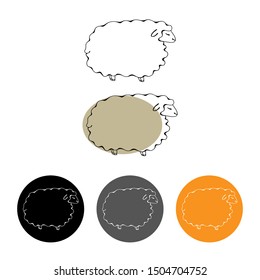 One line sheep design silhouette. Logo design. Hand drawn minimalism style vector illustration.