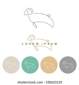 One line sheep design silhouette.Logo design. Hand drawn minimalism style vector illustration.