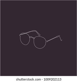 One line silhouette design of spectacles. ?ector illustration.Hand drawn minimalism style vector illustration 