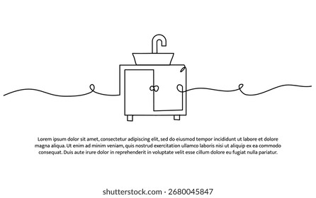 Uma linha de pia. Linha contínua mínima abstrata.