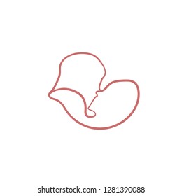 one line sketch of lovers and hearts. Valentine's Day.