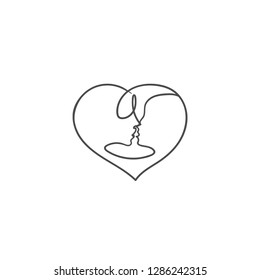 one line sketch of lovers. st valentine's day