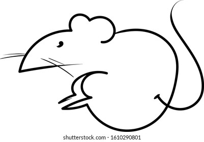 one line sketch of mouse