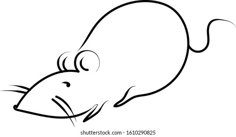 one line sketch of mouse