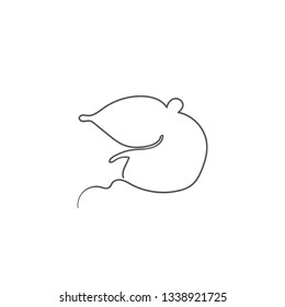 one line sketch of mouse. symbol of 2020 year