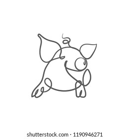 one line sketch of pig