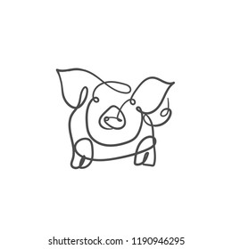 one line sketch of pig