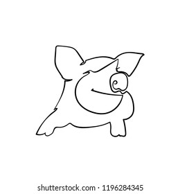 one line sketch of pig