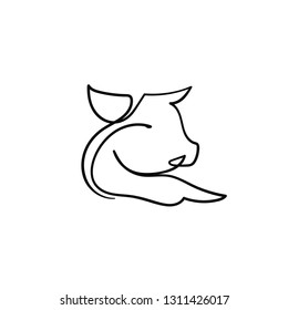 one line sketch of pig