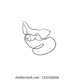 one line sketch of pig