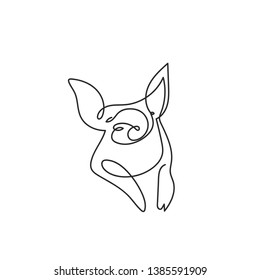 one line sketch of pig