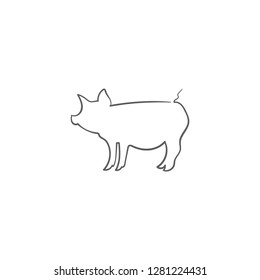 one line sketch of pig on white background. chinese symbol of 2019 year.