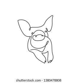 one line sketch of pig. sketch of pork