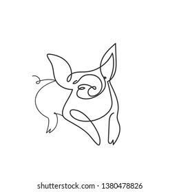 one line sketch of pig. sketch of pork