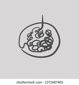 one line sketch of spaghetti