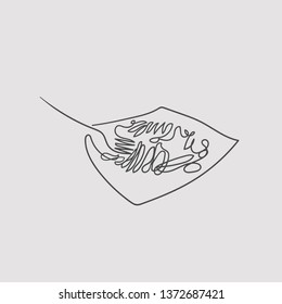 one line sketch of spaghetti