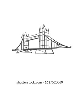 one line sketch of 
Tower Bridge
