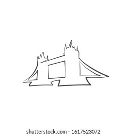 one line sketch of 
Tower Bridge