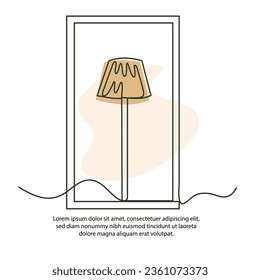 One line sleeping lamp poster with frame. Abstract minimal continuous line wall decor.