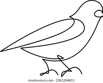 One line small bird design silhouette. Hand drawn minimalism style vector illustration.
