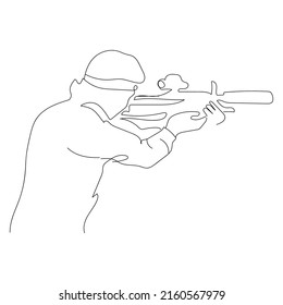 One line sniper, popular vector style.
