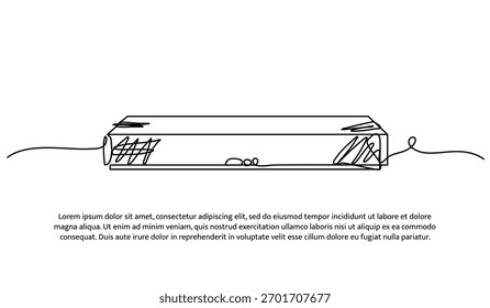 One line of sound bar box. Abstract minimal continuous line isolated on white background.