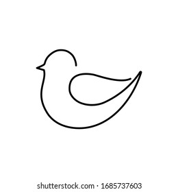 One line sparrow flies design silhouette.Hand drawn minimalism style vector illustration