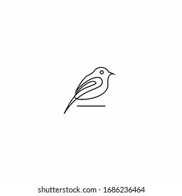 One line sparrow flies design silhouette.Hand drawn minimalism style vector illustration