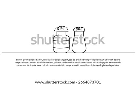 One line of spice bottle. Abstract minimal continuous line.