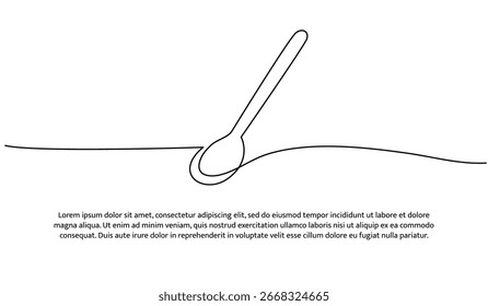 Uma linha de colher. Linha contínua mínima abstrata.